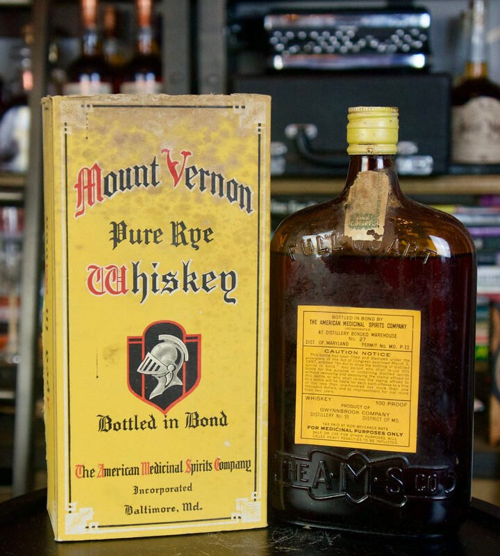 Mount Vernon Rye Bottled in Bond 12 year (1921-1933)