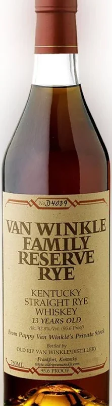 Old Rip Van Winkle Family Reserve 13 Year Rye Whiskey 2025 Release
