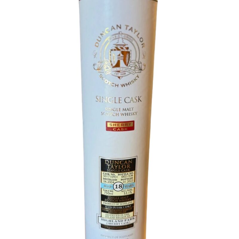 Duncan Taylor Highland Park Sherry 2004 18 Year Cask#501710931 53.1%alc Single Malt Sctoch Whisky 750ml