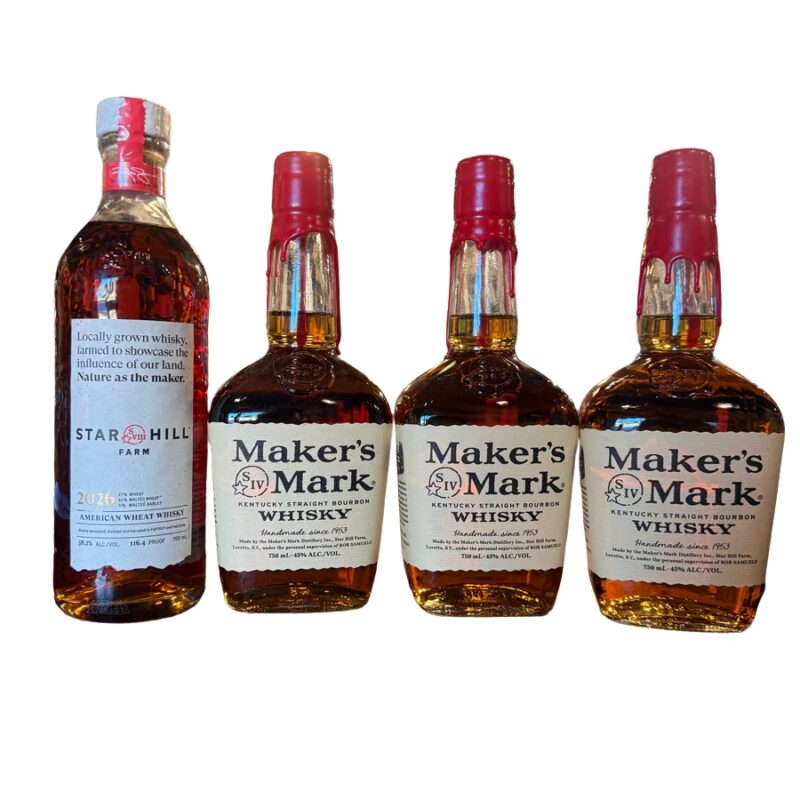Maker's Mark Star Hill Farm Wheat Whisky 2026 116.4 Proof 750ml + 3 bottles of Maker's Mark Bourbon bundle