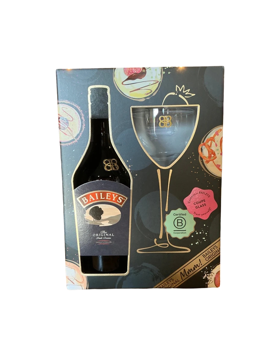 Baileys Original Irish Cream Liqueur 750ml with Coupeglass Gift Pack