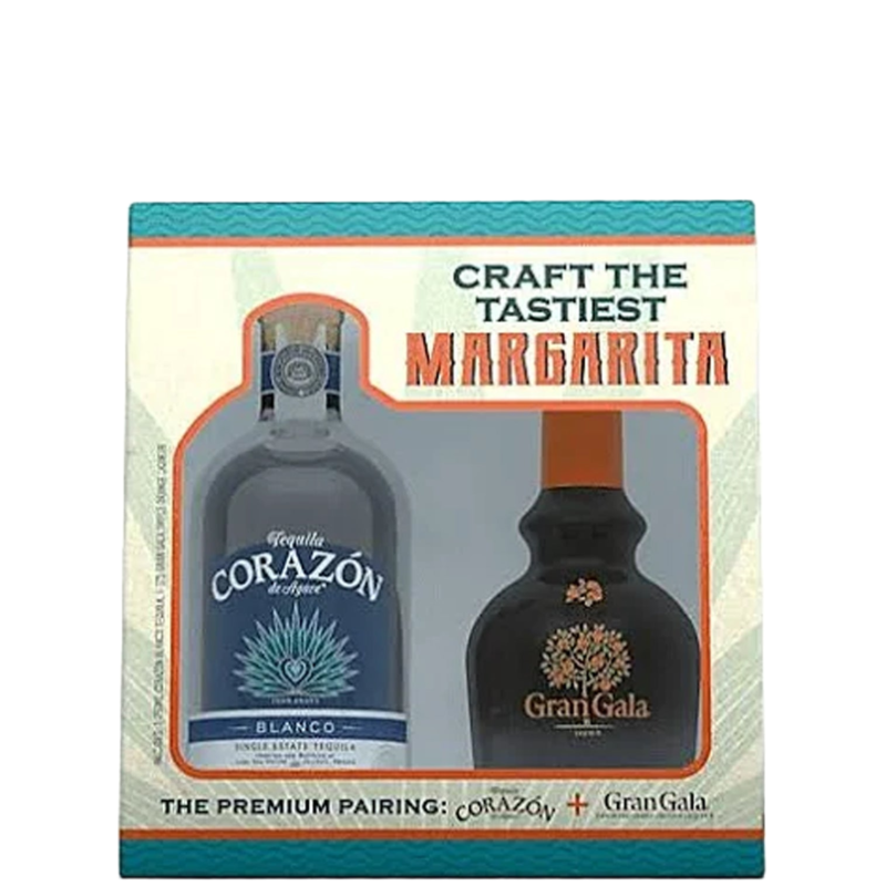 Corazon Blanco Tequila and Gran Gala Liqueur Gift Set (Margarita Cocktail Kit)
