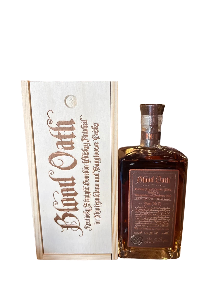 Blood Oath Bourbon Pact Number 12 Kentucky Straight Bourbon Whiskey Finished in Montepulciano and Sangiovese Casks
