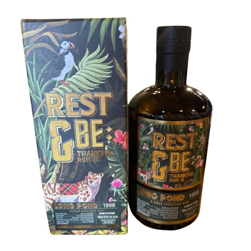 Rest & Be Thankful Longpond 1998 23 Year 57.6% Alc Single Cask Jamaican Rum 700 ml