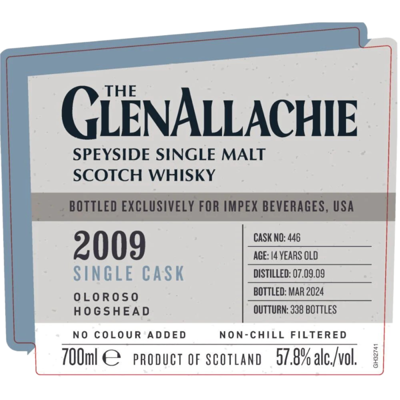 Glenallachie 2009 Single Cask 14 Year Cask #446