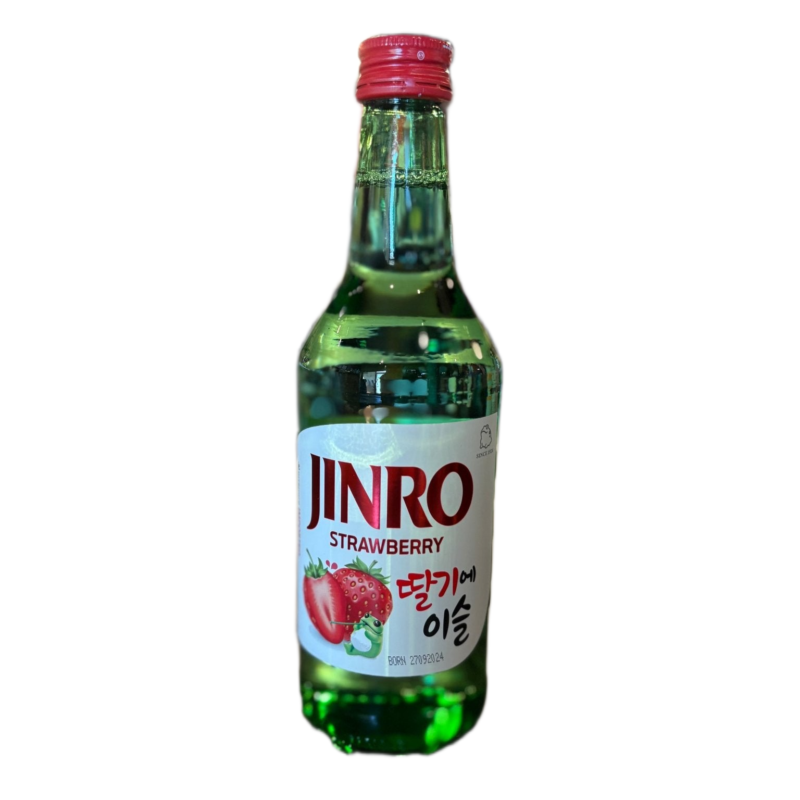 Jinro Soju Strawberry 26 Proof 375ml 진로 소주 딸기