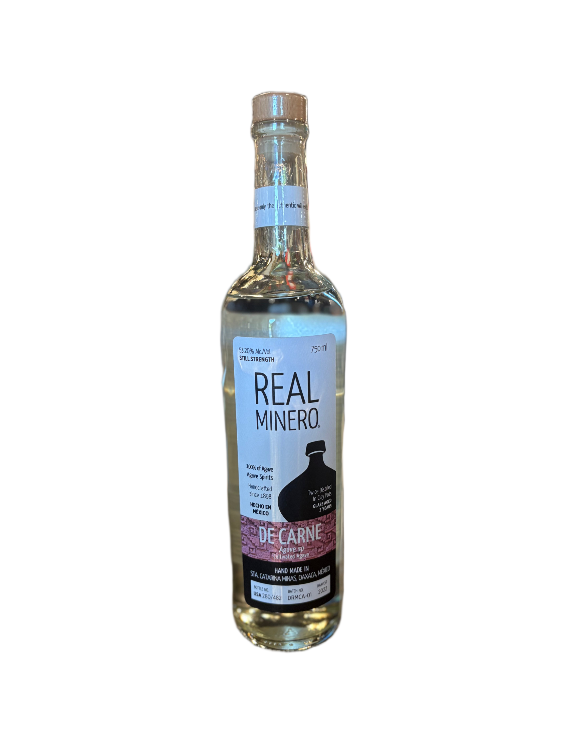 Real Minero "de Carne" (Agave sp) Still Strength Mezcal 750ml