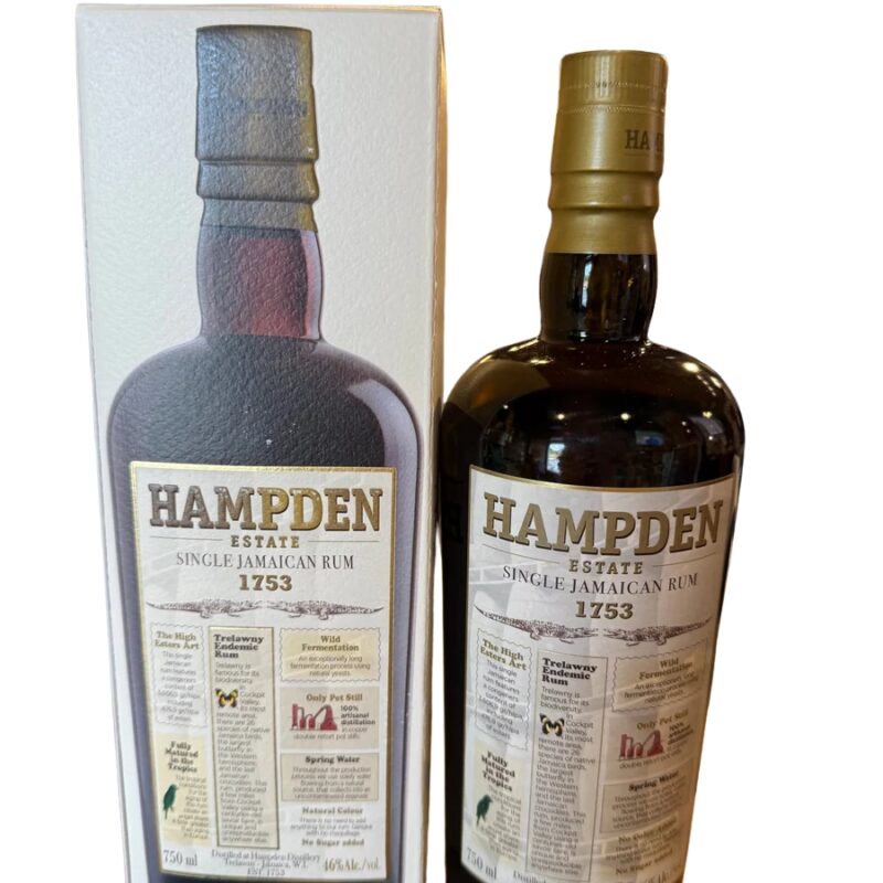 Hampden Estate 1753 Pure Single Jamaican Rum 750 Ml, 46 % ABV