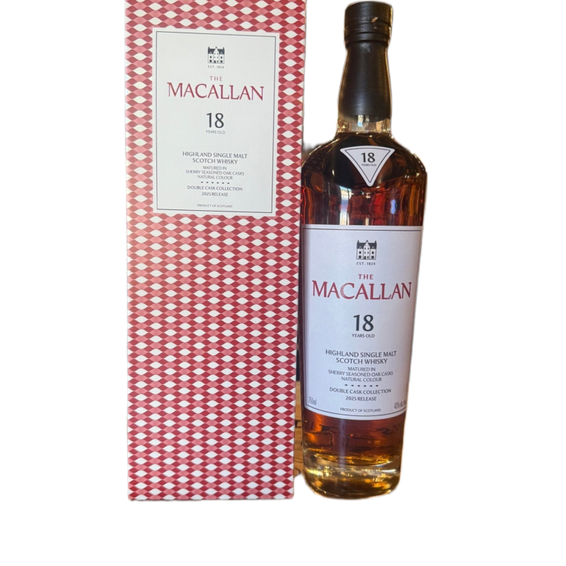 Macallan 18 Year Double Cask Collection Highland Single Malt Scotch Whisky 750ml (2025 Release)