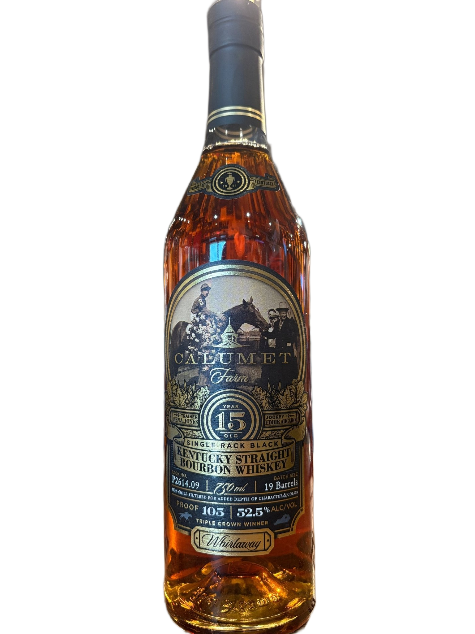 Calumet Farm 15 Year “single Rack Black” Straight Bourbon Whisky 105 Proof (750 ml)