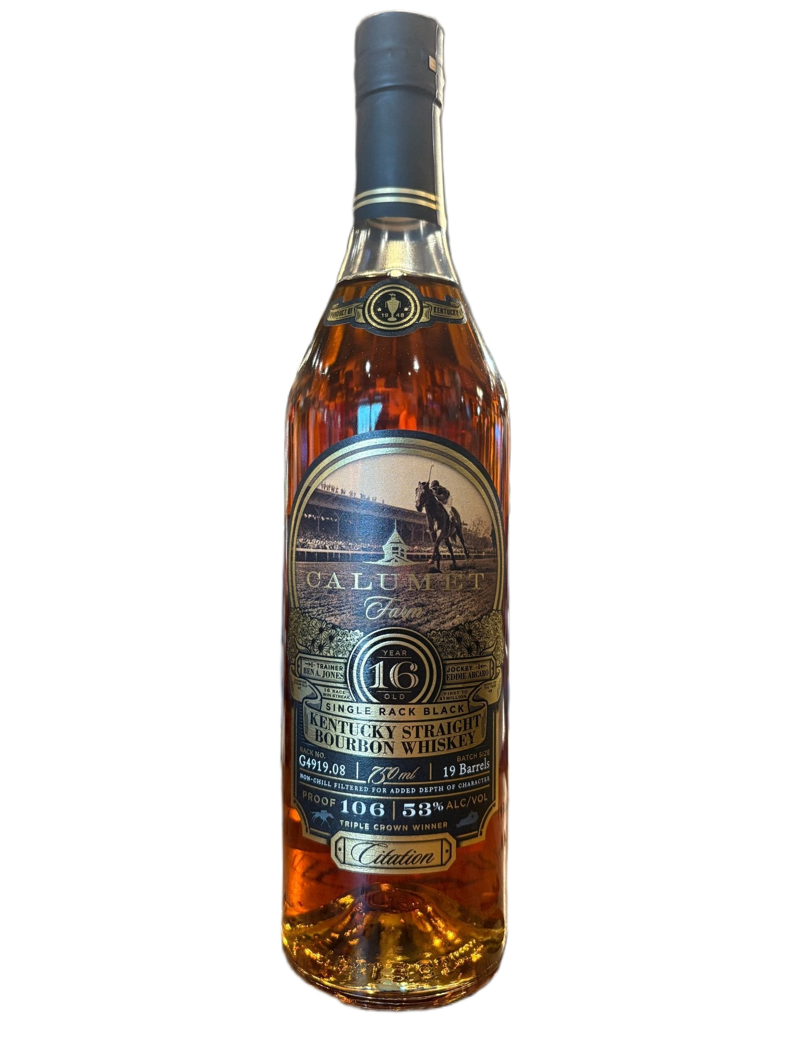 Calumet Farm 16 Year “single Rack Black” Straight Bourbon Whisky 106 Proof (750 ml)
