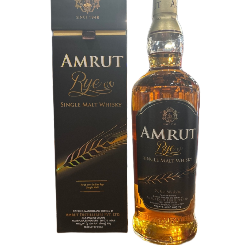 Amrut Rye Single Malt Whisky 100 Proof 750ml, India