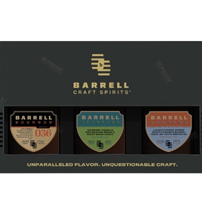 Barrell Craft Spirits 200 ml Sample Gift Box (Bourbon Batch 36, Seagrass, Vantage)