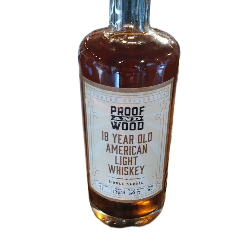 Proof & Wood 18 Year American Light Whiskey Single Barrel 750ml