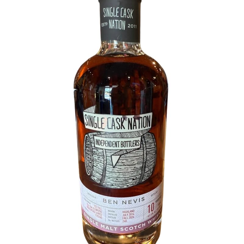 The Single Cask Nation Ben Nevis 2014 10 Year Cask#170260 61.6 % Alc 750ml