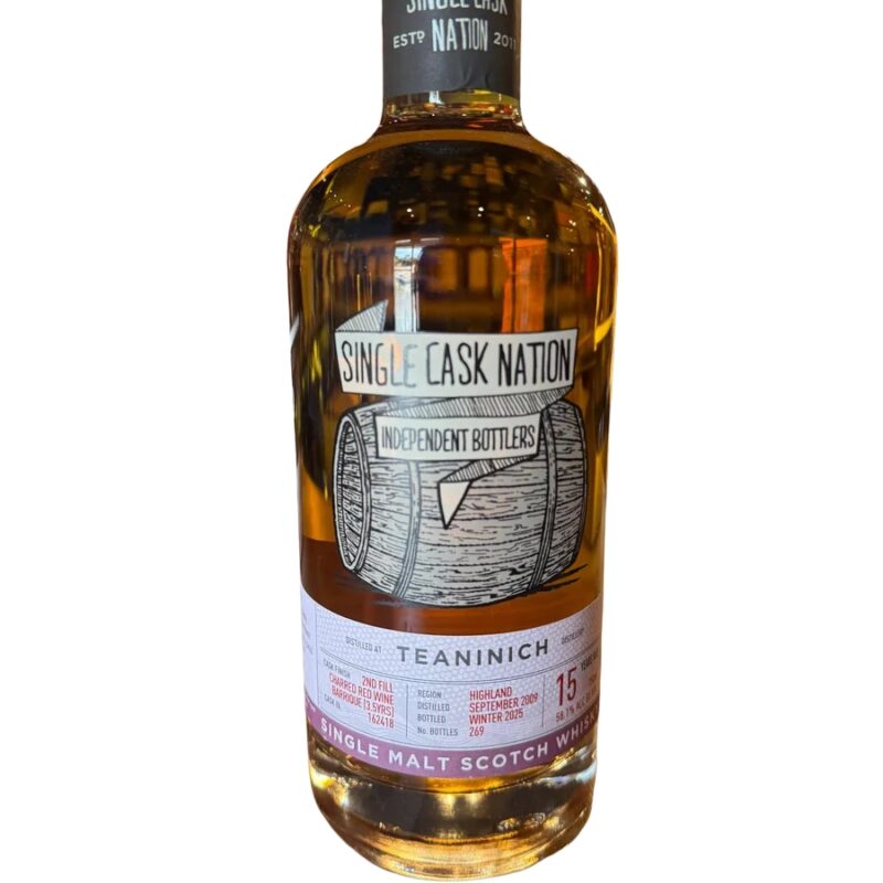 The Single Cask Nation Teaninich 2009 15 Year Cask#162418 58.1 % Alc 750ml