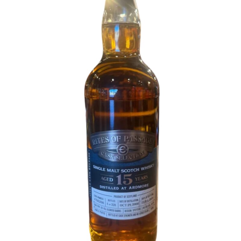 Rites of Passage Cask Selection 15 Year Old "distilled at Ardmore" Cask Number:#705208 Single Malt Scotch Whisky Single Cask Release 700ml