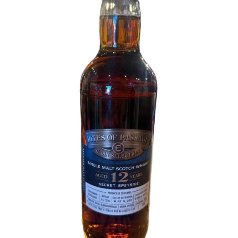 Rites of Passage Cask Selection 12 Year Old "secret Speyside" Cask Number:#900181 Single Malt Scotch Whisky Single Cask Release 700ml (glen farclas)