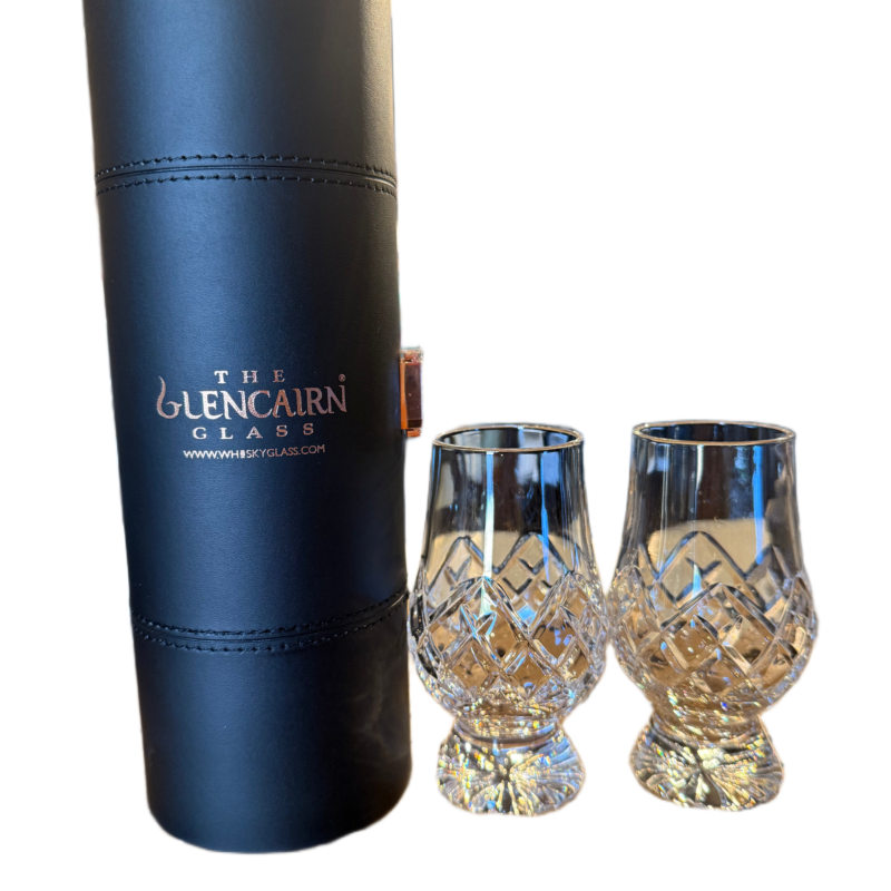 The Glencairn Hand Cut Crystal Glasses 2pk Travel Case Set