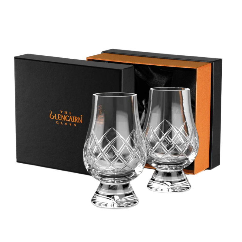 The Glencairn Hand Cut Crystal Glencairn Glasses Set of 2 with Premium Glencairn Gift Box